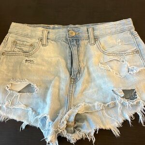 AREO Light Wash Short Jean Shorts